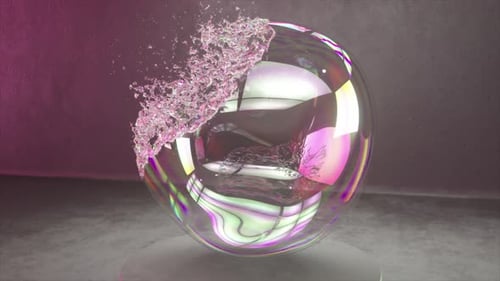 Soap Bubbles Isolated on Black Background Seamless Loop in Bright Soap Bubble Perfect for Digital