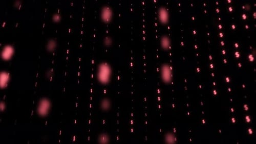 Falling Red Dollar Signs Digital Matrix Background Loop