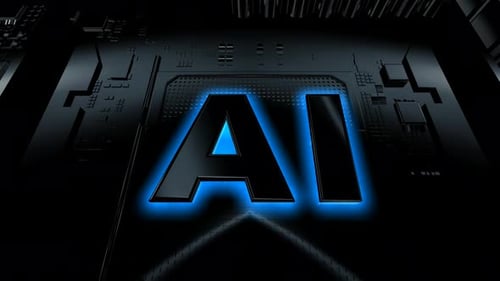 Animation with an Artificial Intelligence Board, Neon Lights, Innovation Design, Machine Learning