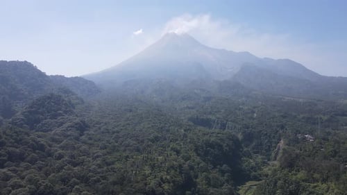Natural scenery in the area or valley of Mount Merapi located in Yogyakarta Indonesia.