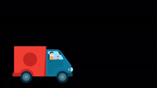 2d Delivery Truck Alpha Channel 4K