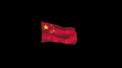 Realistic Waving Chinese Flag Animation