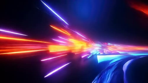 Abstrakte lebendige Geschwindigkeitslinien. Dynamische Energie, Neonlichtstreifen