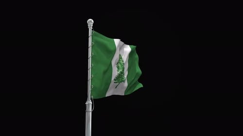 Waving Flag Animation with Green Pine Tree Design
