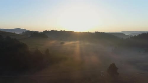 morning in the mountains, lakes, sunshine