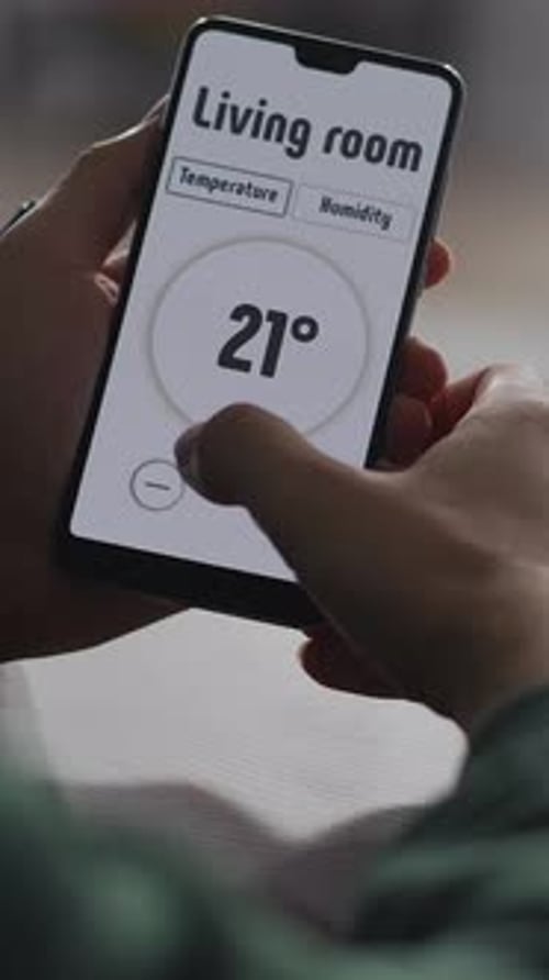 Home Automation: Adjusting Temperature on Phone App