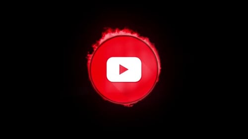 Fiery Play Button Logo Reveal Animation
