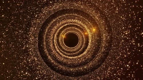 A tunnel event Golden Glitter sparkling particles concert dance game music stage party openers title