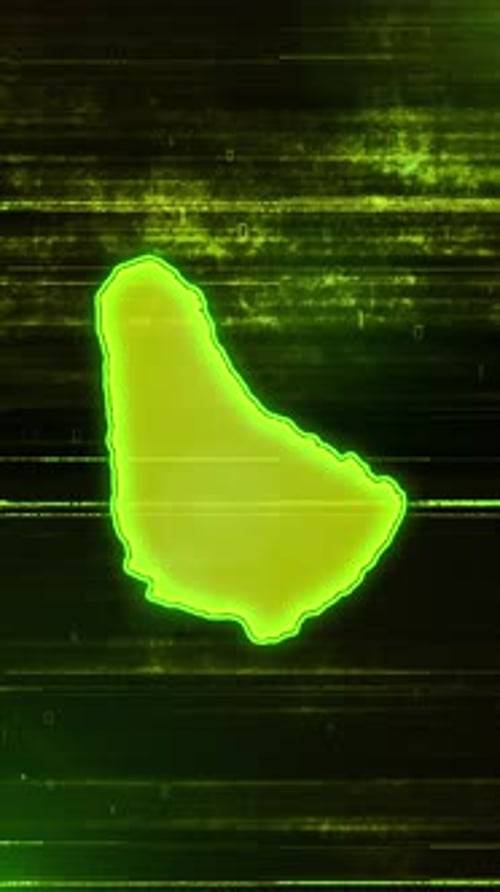 Barbados Digital Futuristic Glitch Map