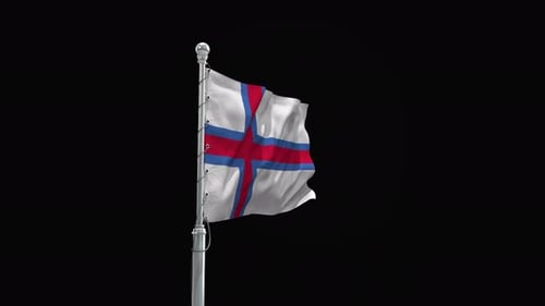 Realistic Faroe Islands Flag Waving Animation