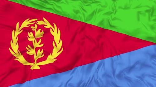 Realistic Eritrea National Flag Waving Seamless Loop