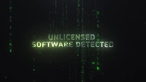 Unlicensed Software Detected Words On The Matrix Background