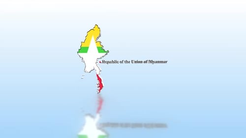 Myanmar-Karte mit Flagge