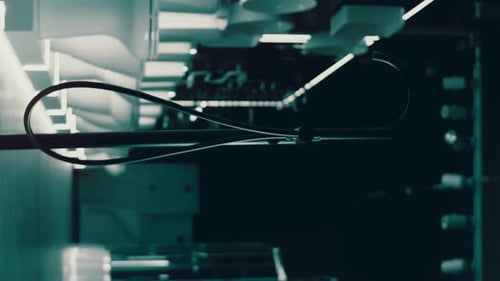 Futuristic Circuit Board with Abstract Cable System