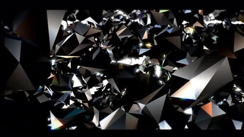 Flying and Sparkling Crystal Diamonds | 4K
