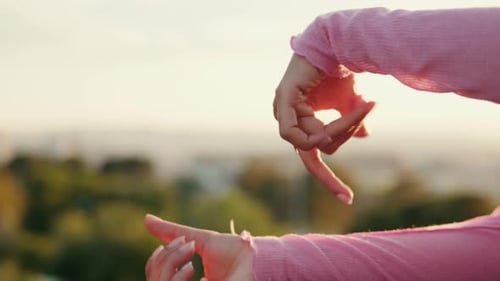 Graceful Hand Movements at Sunset