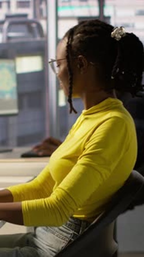 Vertical Video IT Staff Member Writing Artificial Intelligence Code