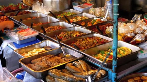 Asian Street Food in the Streets of Thailand Pattaya