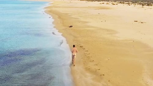 Naked People Nudists Jogging Sea Shore Summer Vacation Nudity Ass Runner Man
