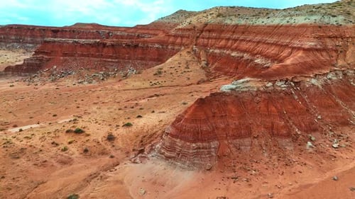 Aerial View of Red Rock Desert Landscape