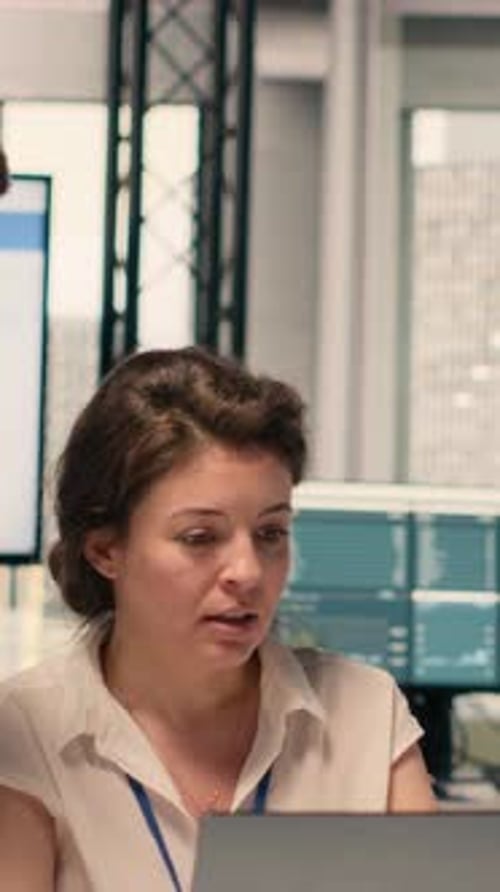 Vertical Video Business Collaboration Scene Diverse Professionals Working Together