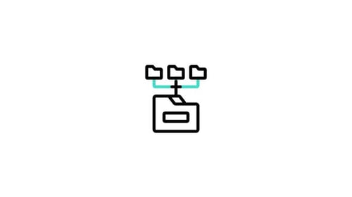 Corporate Data Distribution Network Line Icon Animation