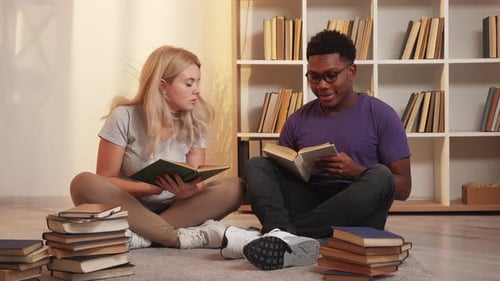 Friends Read Books and Study Together