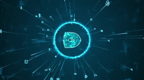 Futuristic Digital Security Logo Reveal with Tech Elements