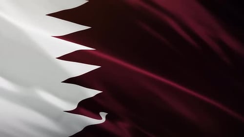 Realistic Waving Flag of Qatar Seamless Loop Animation