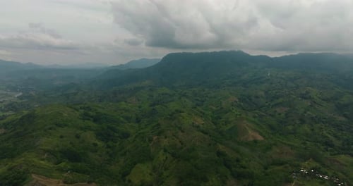 Mountain with Green Hills in the Philippines