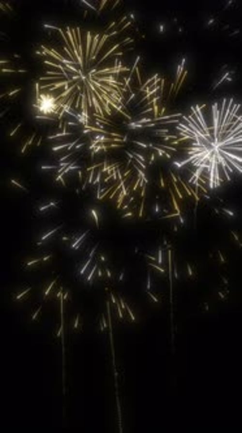 Golden Elegant Fireworks Display Background Loop