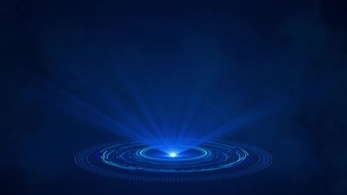 Hologram Virtual Interface Display Blue Scan Display Technology Spotlight User Interface HUD Circle