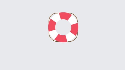 Rescue Buoy in the Sea 2D Motion Graphics Animation