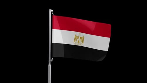Realistic Waving Egypt Flag Animation