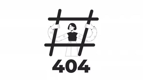 Hashtag 404 Fehler Bw Animation