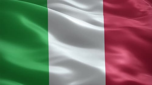 Waving Italian Flag Realistic Seamless Loop Animation