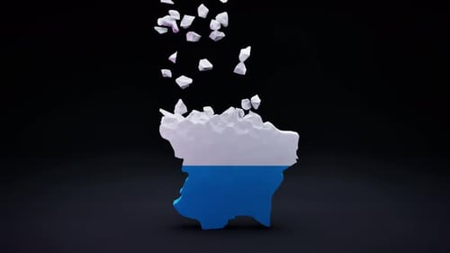 Luxembourg Map Formation with Flag Colors from Geometric Pieces