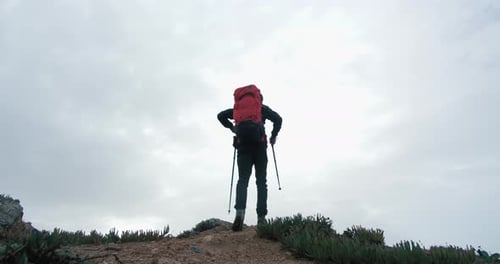 Young Man Hike on Cinematic Coast Mountain Road
