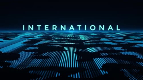 Futuristic Digital Data Grid with Glowing Text Reveal