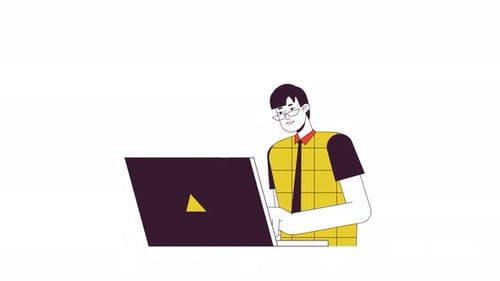 Office Worker Laptop Animation