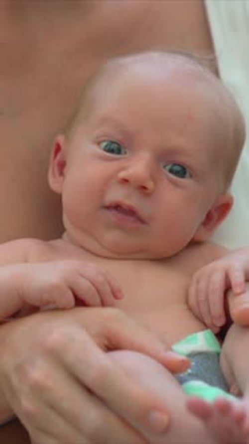 Adorable Infant Lying on Lap