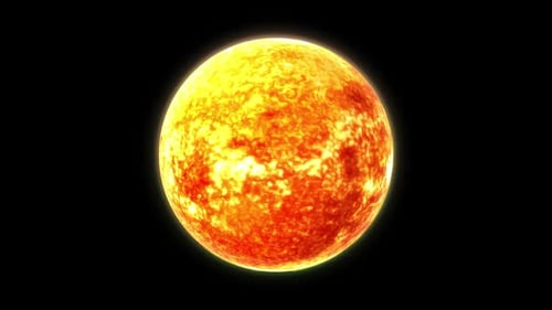 Dynamic Fiery Sun Spinning Loop Background