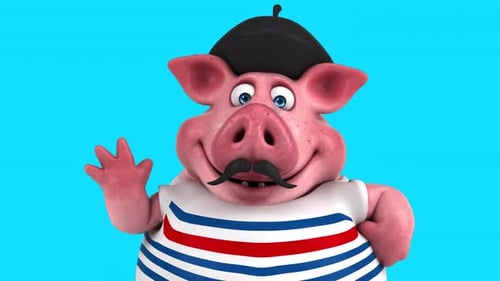 Fun 3D cartoon pig (with alpha channel included)