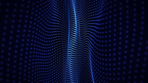 Flowing Abstract Blue Dot Wave Background
