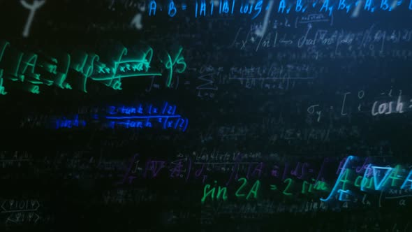 Dynamic Glowing Mathematical Equations Loop, Backgrounds Motion ...