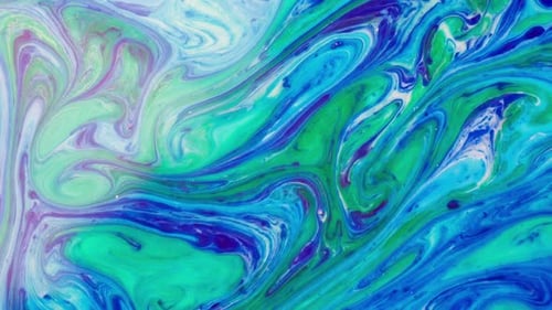 Alpha Matte Abstraction Fluid Blue Green Violet Blend in Artistic Motion