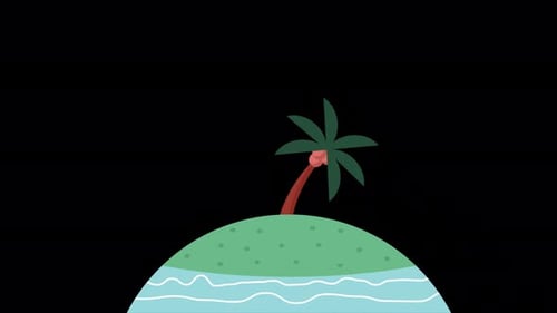 Cartoon Island Alpha Channel 4K