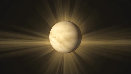 Spinning of realistic 3d Venus planet with zooming. vd 839
