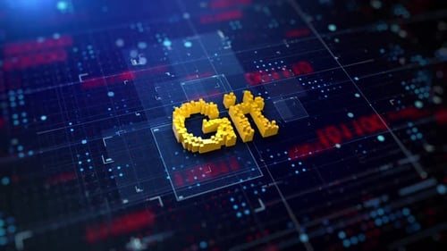 Futuristic Git Logo Animation on Digital Circuit Board