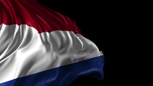 Realistic Waving Netherlands Flag with Clean Alpha
